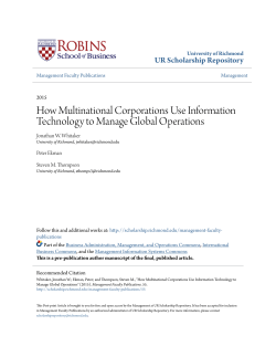 How Multinational Corporations Use Information Technology to