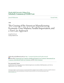 Gray Markets, Parallel Importation, and a Tort Law Approach