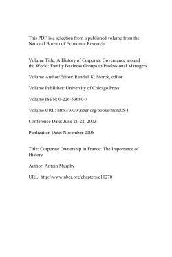 Corporate Ownership in France: The Importance of History