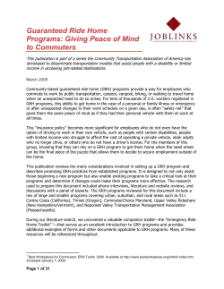 Guaranteed Ride Home Programs: Giving