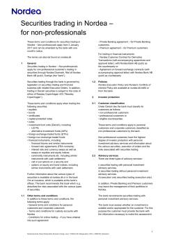 Securities trading in Nordea &ndash; for non-professionals