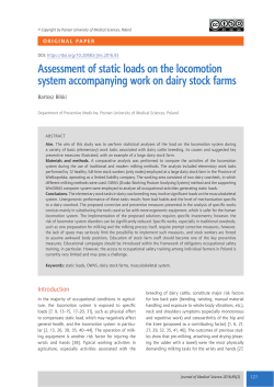 Assessment of static loads on the locomotion system accompanying