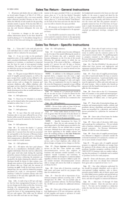 Sales Tax Return - Louisiana Department of Revenue