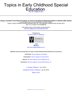 Education Topics in Early Childhood Special