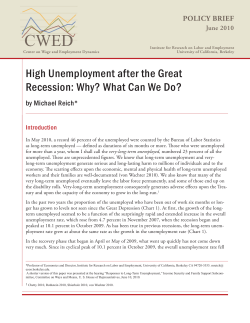 High Unemployment after the Great Recession