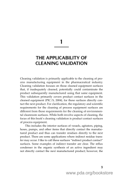 for cleaning validation