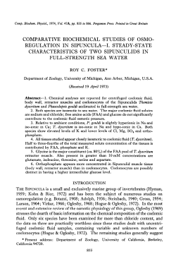 comparative biochemical studies of osmo- regulation in