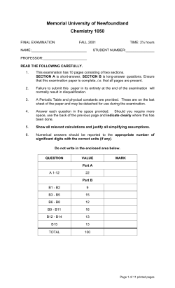 exam from 2001 - Chemistry