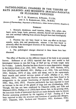 pathological changes in the tissues of rats (albino) and monkeys in