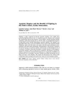 Agonistic Displays and the Benefits of Fighting in the Field Cricket