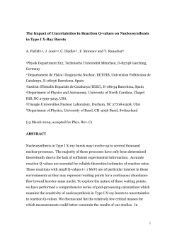 1 The Impact of Uncertainties in Reaction Q