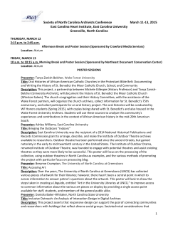 poster session descriptions - Society of North Carolina Archivists
