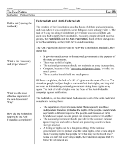 Federalists and Anti-Federalists