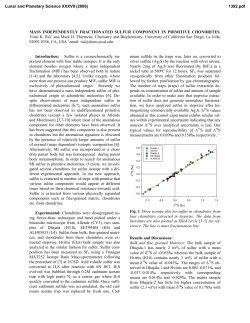 MASS INDEPENDENTLY FRACTIONATED SULFUR COMPONENT