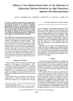 Effects of Two Radiocontrast Dyes on the Detection of Oligoclonal