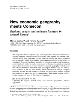 New Economic Geography Meets Comecon - HEC Lausanne