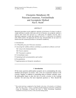 #182 Cliometric Metatheory III: Peircean Consensus, Verisimilitude