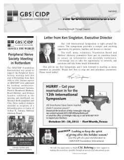 Letter from Ken Singleton, Executive Director HURRY &ndash; Get your