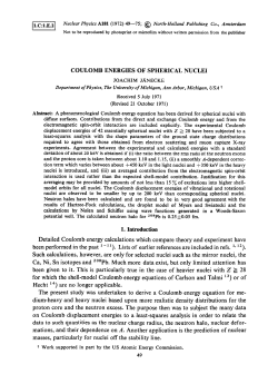 COULOMB ENERGIES OF SPHERICAL NUCLEI