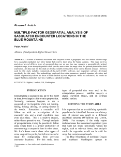 Multiple-Factor Geospatial Analysis of Sasquatch Encounter