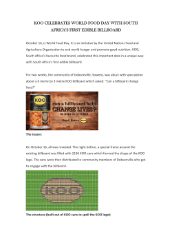 KOO Celebrates World food day with South Africa`s first Edible