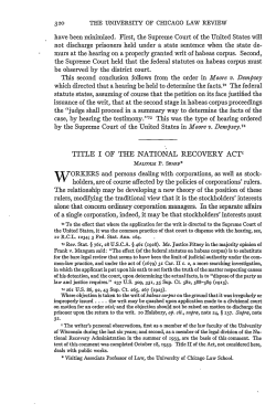 Title I of the National Recovery Act - Chicago Unbound