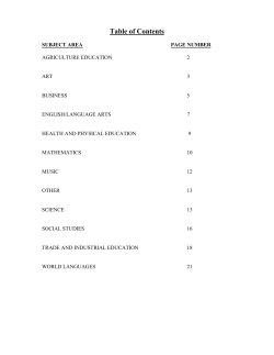 Table of Contents - MSD of North Posey County