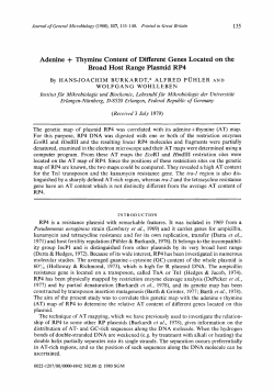 Adenine + Thymine Content of Different Genes Located on the