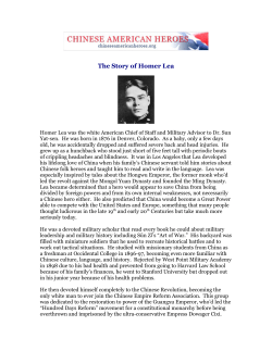 The Story of Homer Lea - Chinese American Heroes