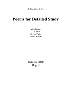 Poems for Detailed Study