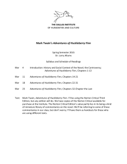Huck Finn syllabus &ndash; Spring 2015 - Dallas Institute of Humanities