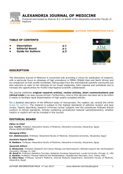 ALEXANDRIA JOURNAL OF MEDICINE