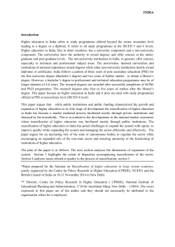 Introduction Higher education in India refers to