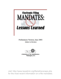 Electronic Filing Mandates: Lessons Learned