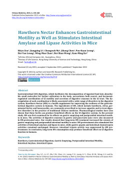 Hawthorn Nectar Enhances Gastrointestinal Motility as Well as