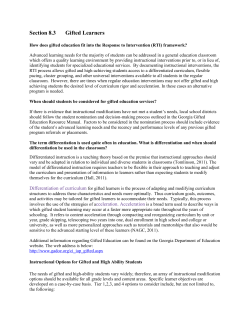 Section 8.3 Gifted Learners - GADOE Georgia Department of