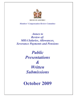 Annex to Report - House of Assembly