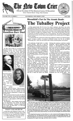 May - Historical Society of Bloomfield