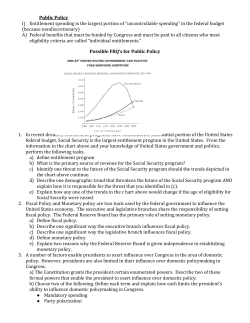 Public Policy I) Entitlement spending is the largest portion of