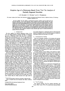 Eruption age of a Pleistocene basalt from 40Ar39Ar analysis of