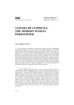 TAMARA DE LEMPICKA: THE MODERN WOMAN PERSONIFIED