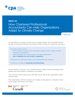 Climate Change Mitigation and Adaptation Brief #3