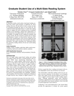 Graduate Student Use of a Multi-Slate Reading System