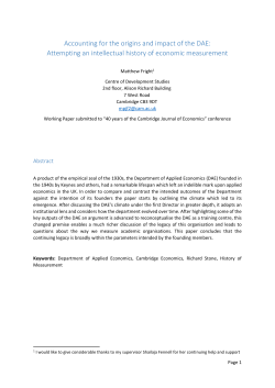 Accounting for the impact of the DAE: An intellectual history of