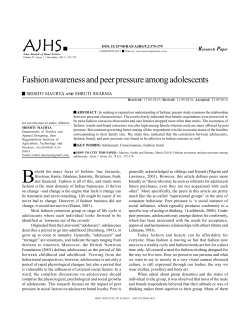 Fashion awareness and peer pressure among