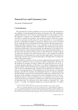 Natural Law and Customary Law