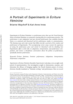 A Portrait of Experiments in &Eacute;criture F&eacute;minine - Error Page