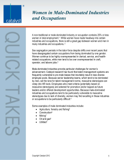 Women in Male-Dominated Industries and Occupations