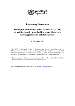 Serological detection of avian influenza A(H7N9)