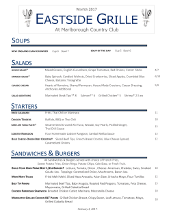 Dinner Menu - Marlborough Country Club